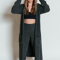 Suelto terciopelo cómodo tamaño grande invierno dormir felpa Sexy largo algodón esponjoso mujer ropa de dormir pijama bata 3 piezas conjunto de ropa de salón