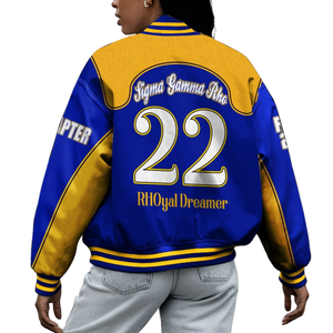 Sigma Gamma Rho 1922 Poodle Pride Varsity Jacket Royal Blue SGRho Greek Letterman Premium Fashion Coat - Product Image 2