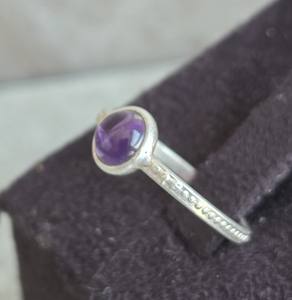 Bague en argent 925 fabriquée à la main améthyste pierres précieuses bijoux de mariage ethniques à la mode pour les fêtes de fiançailles des femmes OEM disponible - Product Image 3