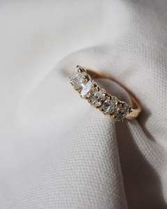 Half Eternity Lab Grown Diamond Oval Band CVD Diamond Wedding Band 2.0 CTW Oval Cut Engagement Ring for Bridal White Gold Band - Product Image 1