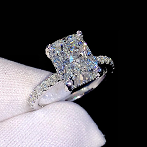 ชุดปูเพชรกะรัตสำหรับปลูกในห้องปฏิบัติการ3.25กะรัตเครื่องประดับสวยงามสำหรับงานแต่งงานสีทองคำขาว14K - Product Image 1