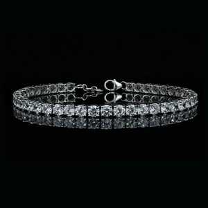 Estilo Vintage 4mm corte brillante moissanita diamante tenis pulsera ancla patrón moda clásico compromiso boda regalo - Product Image 4
