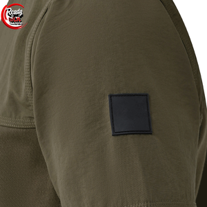 Sweat-shirt personnalisé de couleur unie Texture olive Tech polaire 100% coton à carreaux manches régulières décontracté thermique Streetwear col d'hiver - Product Image 5