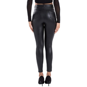Leggings en similicuir taille haute pour femmes collants extensibles d'hiver de couleur personnalisée confortable élégant devant plat taille élastique - Product Image 3