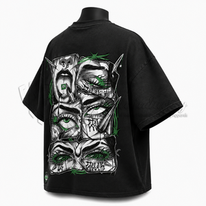 Camiseta Gráfica Urbana de Gran Tamaño, Camiseta de Algodón con Estampado de Grafiti Personalizado, Venta al Por Mayor OEM ODM - Product Image 4