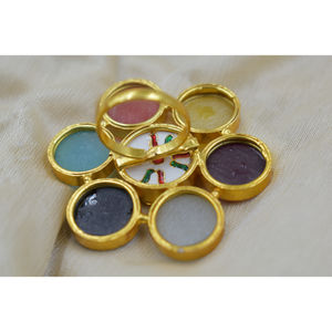 Anillo de piedra de Latón chapado en oro vintage con chapado en oro de 18 quilates y anillos de joyería de moda de piedras preciosas de colores - Product Image 5