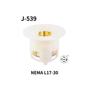 Enchufe Eléctrico Hubbell Compatible J-539 Twist-Lock NEMA L22-20 20A 277/480V IP20 Entrada con Brida para Equipos Industriales - Product Image 1