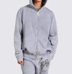 Meilleure quantité en gros dernière conception plaine hommes lavé à l'acide survêtement bas prix solide sur mesure hommes lavé à l'acide survêtements - Product Image 2