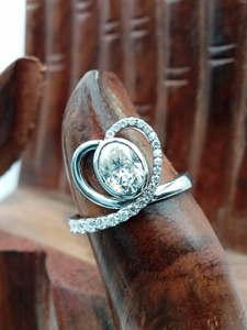 Solitaire fantaisie personnalisé Big 2 carats or 14k 18k fiançailles ovale VVS Moissanite mariage bague en diamant 100% satisfaction garantie - Product Image 5