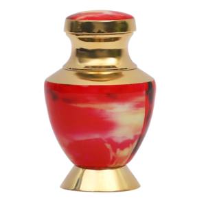 Urna de recuerdo de cremación de latón con esmalte rosa y acabado pulido Mini urnas de recuerdo de cenizas humanas de alta calidad - Product Image 6