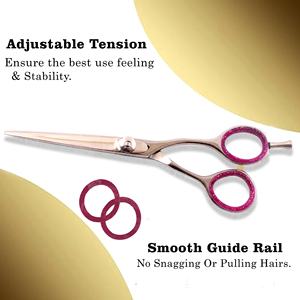 Tijeras de peluquería OEM de fabricante japonés, suministro a granel, 440C, 7 pulgadas, para cortar el cabello, puntas afiladas, mango ergonómico - Product Image 2