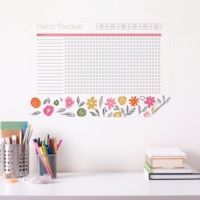 Tableau blanc effaçable à sec réutilisable et durable pour planification mensuelle, modèle 8684111292336, en PET, fixation par électrostatique, pour la maison