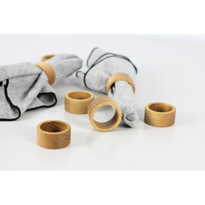 Porte-serviettes de mariage en gros ronds de serviette en bois faits à la main porte-serviettes en bois naturel créatif pour les fournitures de restaurant - Product Image 1