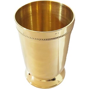 Designer Brass Julep Cup with Beaded Mint Tumbler <b>Drinkware</b> <b>Accessories</b> for Moscow Mule Handcrafted Brass Brasse - Product Image 1