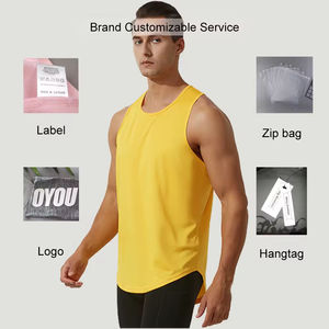 Camiseta de entrenamiento con estampado de logotipo Camiseta sin mangas para hombre Dry-Fit Fitness Etiqueta privada Camiseta sin mangas OEM Camiseta sin mangas personalizada para gimnasio para hombre - Product Image 2