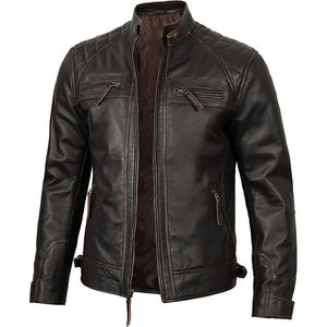 Blouson de moto en cuir pour homme, col montant, respirant, séchage rapide, tendance mode, style urbain, vente en gros 2026 - Product Image 5