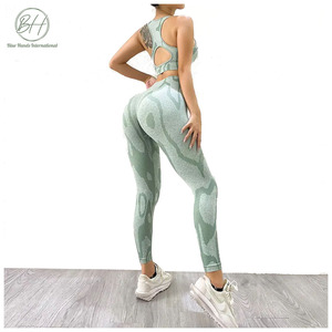 2023 nouveauté Active Wear ensembles couleurs personnalisées Yoga ensemble avec 100% coton sport soutien-gorge Fitness pantalon grande taille Fitness Leggings - Product Image 6