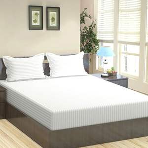 Taille unique coton égyptien Satin rayé drap de lit ensemble 400 TC qualité 100% coton Viscose polyester plié coton 100% coton - Product Image 1