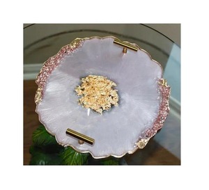 Ensemble de plateaux de service en résine pour la décoration de la maison de luxe avec sous-verres, plateau de service pour aliments et boissons de qualité supérieure fait à la main, moules pour plateaux en résine - Product Image 5