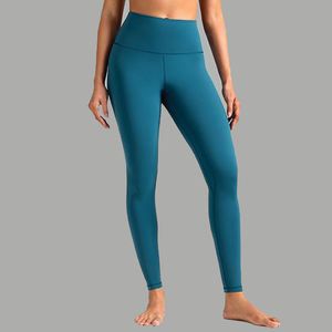 กางเกงเลกกิ้งออกกำลังกายคุณภาพสูงสำหรับผู้หญิง พิมพ์ลายโยคะ ออกแบบเองได้ เอวยางยืด พร้อมโลโก้ที่เอว - Product Image 3