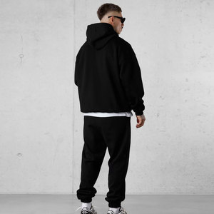 Custom <b>Sweat</b> Suit <b>Set</b> Heavyweight 100% Cotton Fabric High Quality Blank Hoodie and Jogger Tracksuit OEM Unisex Factory Supply - Product Image 3