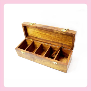 ชุดกล่องเครื่องเทศไม้5ช่องและช้อนเหมาะสำหรับเครื่องเทศผลไม้แห้งมาซาลาบอกซ์สำหรับตกแต่งครัวบ้านและห้องครัว - Product Image 6