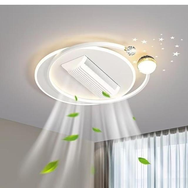Designer Fan Light Hotel Bedroom Decorative Recessed Smart Bladeless Ceiling Fan With Light and Remote
