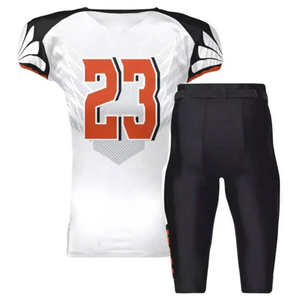 Personalizado al por mayor de alta calidad último diseño hombres sublimación logotipo personalizado fútbol americano Jersey blanco y negro - Product Image 1