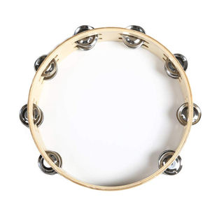 Tambourin en bois naturel écologique avec zills en métal idéal pour la pratique du rythme et les activités de groupe - Product Image 4