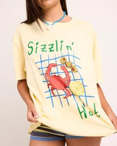 T-shirt pour femme en coton/polyester, été, écologique, manches courtes, col rond côtelé, imprimé graphique sur le devant, coupe ample - Product Image 6