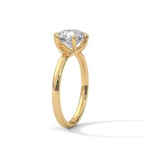 Anillo de compromiso clásico de 6 puntas con diamante de laboratorio de 1 quilate en oro de 14k, 18k, 10k o plata 925, corte ovalado, anillo de propuesta. - Product Image 4
