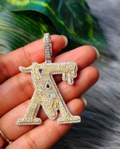 Collar con Placa de Nombre Personalizada, Joyería Clásica de Hip Hop con Diamantes, Regalo de Cumpleaños Perfecto para Hombre, Hecho de Latón - Product Image 1