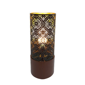 Linterna de Metal dorado para exteriores, otomanos de larga duración, lámpara de Halloween, iluminación espeluznante, suministro para fiestas de oficina, hecho a mano - Product Image 5