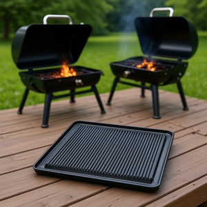 Plancha de Hierro Fundido Acanalada Ompagrill 28x40cm Negra, Óptima para Parrillas de Gas, Modelo 4028 GHI - Product Image 3