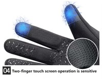 Gants de cyclisme tactiles en gros pour moto, chauds, à doigts complets, coupe-vent, légers, respirants, antidérapants en microfibre