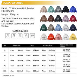 Sudadera con Capucha Personalizada con Logotipo al por Mayor, 100% Algodón, 350 Gsm, Hombros Caídos, para Hombre, de Alta Calidad, Gruesa, Estilo Urbano, de Lujo - Product Image 5