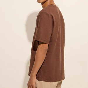 T-shirts en coton tricoté formel personnalisés de haute qualité pour hommes en gros coupe régulière à manches courtes col rond solide Logo personnalisé - Product Image 6