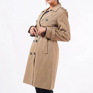 Nouveau dernier design longs manteaux en laine pour femmes pardessus avec ceinture prix bon marché manteaux en laine coton pour femmes - Product Image 3