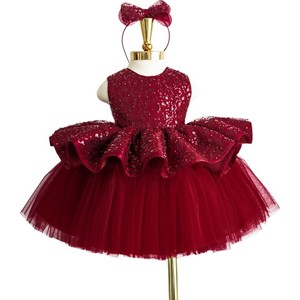 Vestido de princesa de gama alta para niñas, falda acampanada corta, lentejuelas, otoño, primavera, tela de gasa, entrega rápida, OEM, ODM, moda de Vietnam - Product Image 1