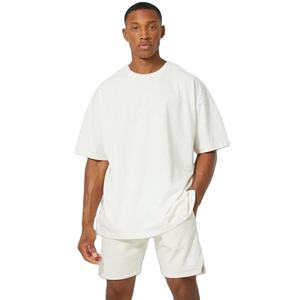 Ropa deportiva de algodón personalizada para hombre, conjunto doble corto, novedad de verano, camisetas informales, cintura elástica, ajustado, logotipo personalizado, Affordab - Product Image 2