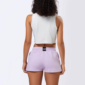 Bermuda en coton d'été High Street pour femmes en gros short de survêtement personnalisé cordon de serrage deux poches latérales respirant mi - Product Image 3