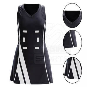 Prix de gros, couleur unie, 100% polyester, durable, respirant, léger, séchage rapide, services OEM personnalisés, uniformes de netball personnalisés - Product Image 6