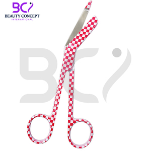 Tijeras de vendaje de calidad Highland, mango de Color rojo y blanco, acero inoxidable, servicio OEM, el mejor producto, tijeras de vendaje quirúrgico - Product Image 3