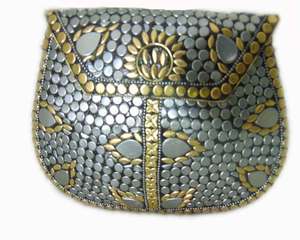 Hot Sale Metal <b>Stud</b> Vintage Clutch Purse for Women Luxury Wedding Evening <b>Bags</b> by Lowellcraft.com Made in Delhi - Product Image 1