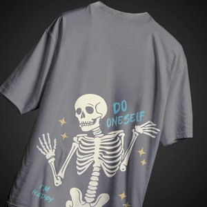 Friends Group I'm Happy T-shirt à manches courtes pour homme, gris, décontracté, col rond, style jersey, 100% coton, HIGH STREET Worsted - Product Image 2