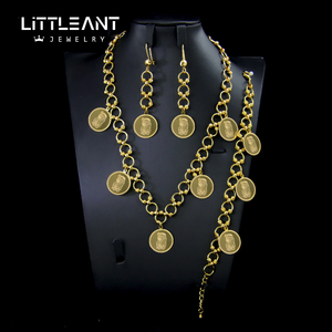 Set di Gioielli di Lusso con Moneta Placcata in Oro 24K di Dubai, Set Collana con Moneta di <span class=keywords><strong>Istanbul</strong></span> Turchia per Donne - Product Image 3