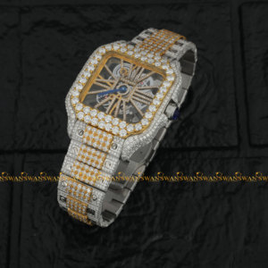 Nueva llegada de lujo de alta calidad Moissanite diamante reloj de cuarzo diseño de esqueleto de cristal inteligente prestigio 'iced Out' estilo adultos - Product Image 5