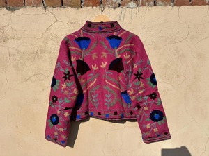 Chaqueta Suzani Rosa con Bordado a Mano TNT, Abrigo Estilo Indio Hecho a Mano, Chaqueta Boho para Mujer, Abrigo Kimono Acolchado, Chaqueta Suzani - Product Image 5