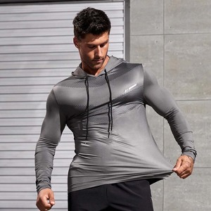 Vente en gros de sweats à capuche en polyester et spandex à séchage rapide pour hommes sweat à capuche athlétique de fitness élastique de haute qualité - Product Image 4