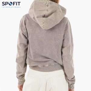 Streetwear Hoodies pour hommes et femmes Sweat à capuche délavé à l'acide Impression et broderie personnalisées Conception d'épaule tombante en coton de haute qualité - Product Image 2